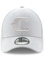 New Era Cincinnati Reds Mens White Tonal DE 39THIRTY Flex Hat