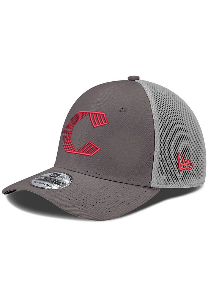 New Era Cincinnati Reds Mens Graphite 2T NEO 39THIRTY Design Flex Hat