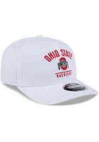 New Era Ohio State Buckeyes Team Wordmark & Logo Stretch 9SEVENTY Adjustable Hat - White