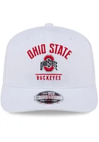 New Era Ohio State Buckeyes Team Wordmark & Logo Stretch 9SEVENTY Adjustable Hat - White