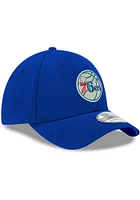New Era Philadelphia 76ers Mens Blue Team Classic 39THIRTY Flex Hat