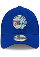 New Era Philadelphia 76ers Mens Blue Team Classic 39THIRTY Flex Hat