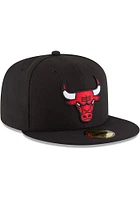 New Era Chicago Bulls Mens Black 59FIFTY Fitted Hat
