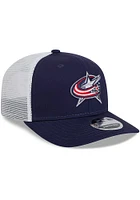 New Era Columbus Blue Jackets 9SEVENTY Stretch Snap Cotton Trucker Adjustable Hat - Blue