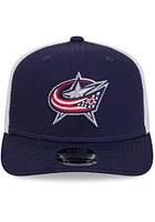 New Era Columbus Blue Jackets 9SEVENTY Stretch Snap Cotton Trucker Adjustable Hat - Blue