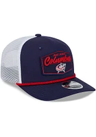 New Era Columbus Blue Jackets 9SEVENTY Stretch Snap Cotton Trucker Patch Adjustable Hat - Blue