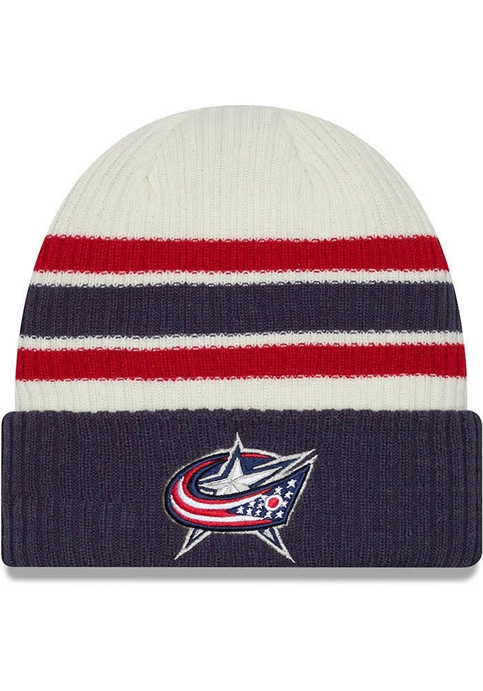 New Era Columbus Blue Jackets Blue Vintage Cuff Knit Mens Knit Hat