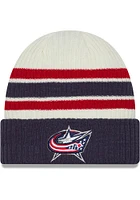 New Era Columbus Blue Jackets Blue Vintage Cuff Knit Mens Knit Hat