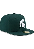 New Era Michigan State Spartans Mens Green Basic 59FIFTY Iconic Fitted Hat