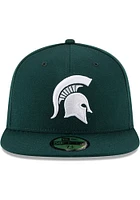 New Era Michigan State Spartans Mens Green Basic 59FIFTY Iconic Fitted Hat
