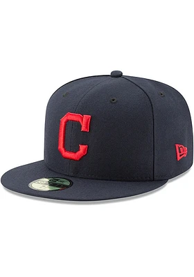 New Era Cleveland Guardians Mens Navy Blue AC Road  59FIFTY Fitted Hat
