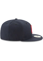 New Era Cleveland Guardians Mens Navy Blue AC Road  59FIFTY Fitted Hat
