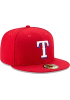 New Era Texas Rangers Mens Red AC Alt 59FIFTY Fitted Hat
