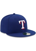New Era Texas Rangers Mens Blue AC Game 59FIFTY Fitted Hat