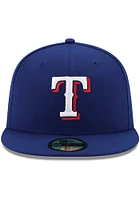 New Era Texas Rangers Mens Blue AC Game 59FIFTY Fitted Hat