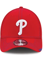 New Era Philadelphia Phillies Mens Red Team Neo 39THIRTY Flex Hat