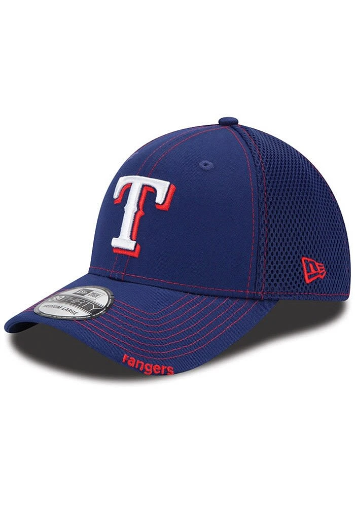 New Era Texas Rangers Mens Blue Team Neo 39THIRTY Flex Hat