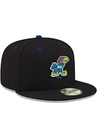 New Era Kansas Jayhawks Mens Black DE 59FIFTY Fitted Hat