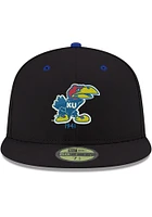 New Era Kansas Jayhawks Mens Black DE 59FIFTY Fitted Hat