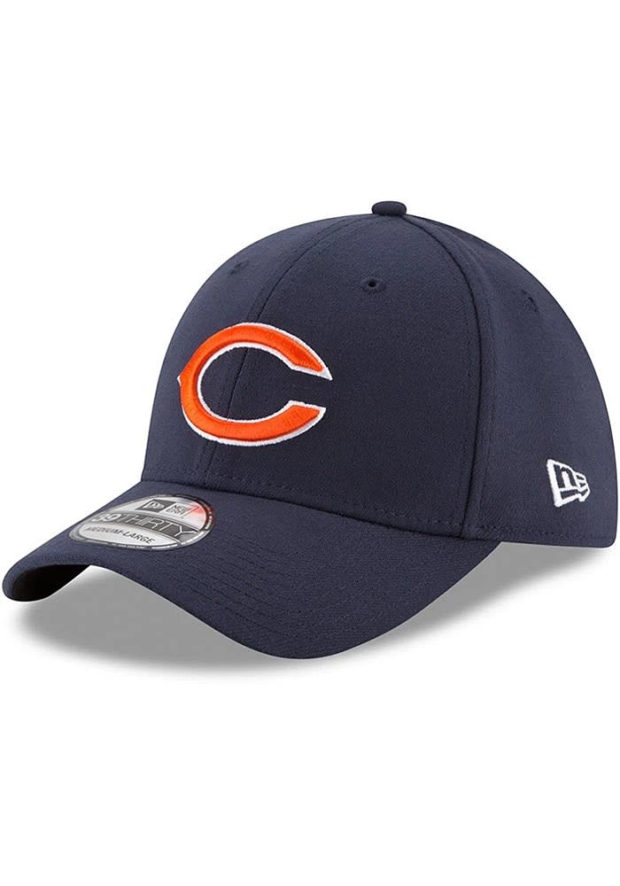 New Era Chicago Bears Mens Navy Blue Team Classic 39THIRTY Flex Hat