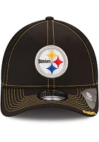 New Era Pittsburgh Steelers Mens Black Team Neo 39THIRTY Flex Hat