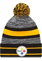 New Era Pittsburgh Steelers Black Cuff Pom Mens Knit Hat