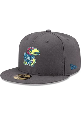 New Era Kansas Jayhawks Mens Graphite 59FIFTY Fitted Hat