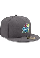 New Era Kansas Jayhawks Mens Graphite 59FIFTY Fitted Hat