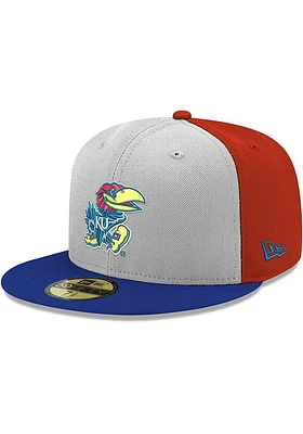 New Era Kansas Jayhawks Mens Red 3T 59FIFTY Fitted Hat