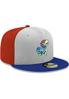 New Era Kansas Jayhawks Mens Red 3T 59FIFTY Fitted Hat