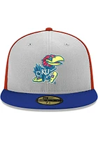 New Era Kansas Jayhawks Mens Red 3T 59FIFTY Fitted Hat
