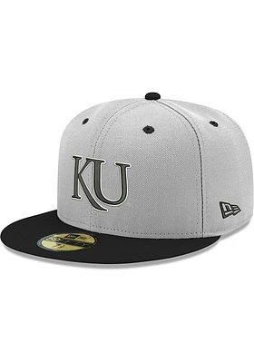 New Era Kansas Jayhawks Mens White 2T 59FIFTY Fitted Hat