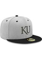 New Era Kansas Jayhawks Mens White 2T 59FIFTY Fitted Hat