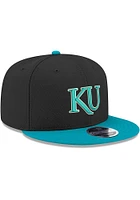 New Era Kansas Jayhawks Black Teal 9FIFTY Mens Snapback Hat