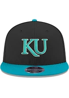 New Era Kansas Jayhawks Black Teal 9FIFTY Mens Snapback Hat