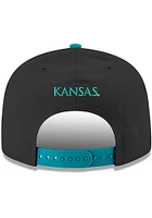 New Era Kansas Jayhawks Black Teal 9FIFTY Mens Snapback Hat