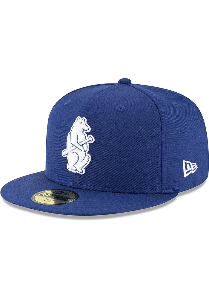 New Era Chicago Cubs Mens Blue Cooperstown Wool 59FIFTY Fitted Hat