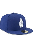 New Era Chicago Cubs Mens Blue Cooperstown Wool 59FIFTY Fitted Hat