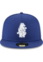 New Era Chicago Cubs Mens Blue Cooperstown Wool 59FIFTY Fitted Hat