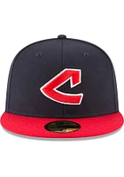 New Era Cleveland Guardians Mens Blue 1973 Cooperstown Wool 59FIFTY Fitted Hat