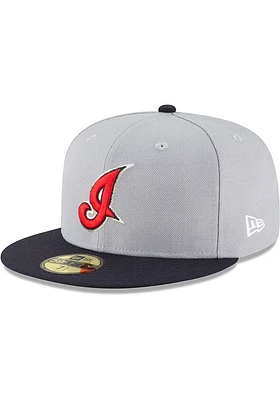 New Era Cleveland Guardians Mens Grey 2002 Cooperstown Wool 59FIFTY Fitted Hat
