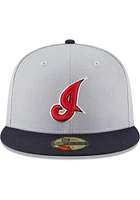 New Era Cleveland Guardians Mens Grey 2002 Cooperstown Wool 59FIFTY Fitted Hat