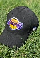 New Era Los Angeles Lakers Mens Black Team Classic 39THIRTY Flex Hat