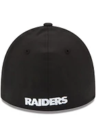 New Era Las Vegas Raiders Mens Black Team Classic 39THIRTY Flex Hat