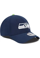 New Era Seattle Seahawks Mens Navy Blue Team Classic 39THIRTY Modern Flex Hat
