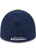 New Era Seattle Seahawks Mens Navy Blue Team Classic 39THIRTY Modern Flex Hat