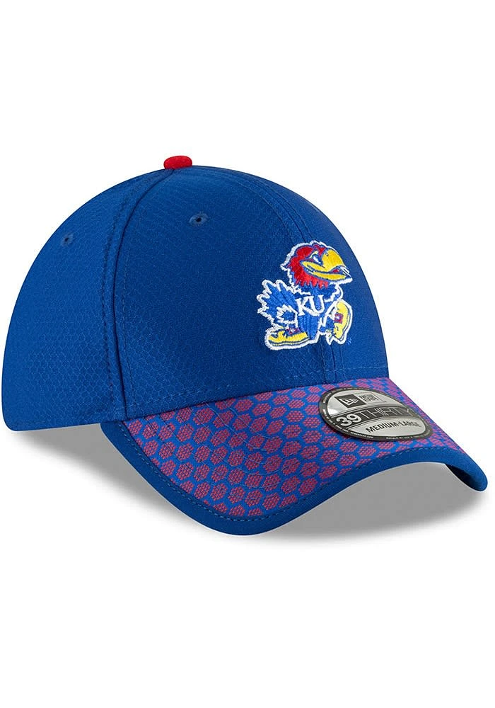 New Era Kansas Jayhawks Mens Blue 2017 Sideline 39THIRTY Flex Hat