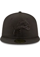 New Era Detroit Lions Mens Black Tonal 59FIFTY Fitted Hat