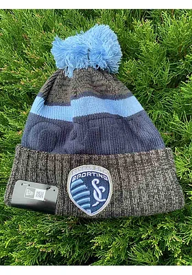 New Era Sporting Kansas City Navy Blue Bossed Cuff Knit Mens Knit Hat