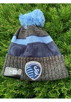 New Era Sporting Kansas City Navy Blue Bossed Cuff Knit Mens Knit Hat